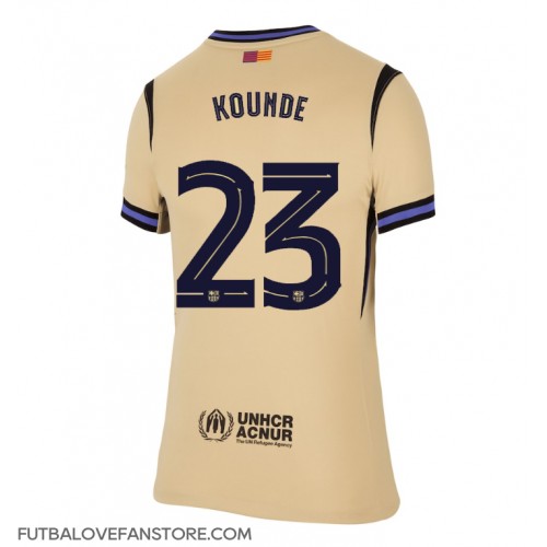 Barcelona Jules Kounde #23 Vonkajší Ženy futbalový dres 2025-26 Krátky Rukáv Barcelona Jules Kounde #23 Vonkajší Ženy futbalový dres 2025-26 Krátky Rukáv